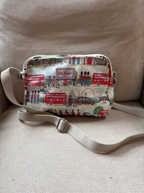 Cath Kidston Cream Crossbody Bag with Red London Print